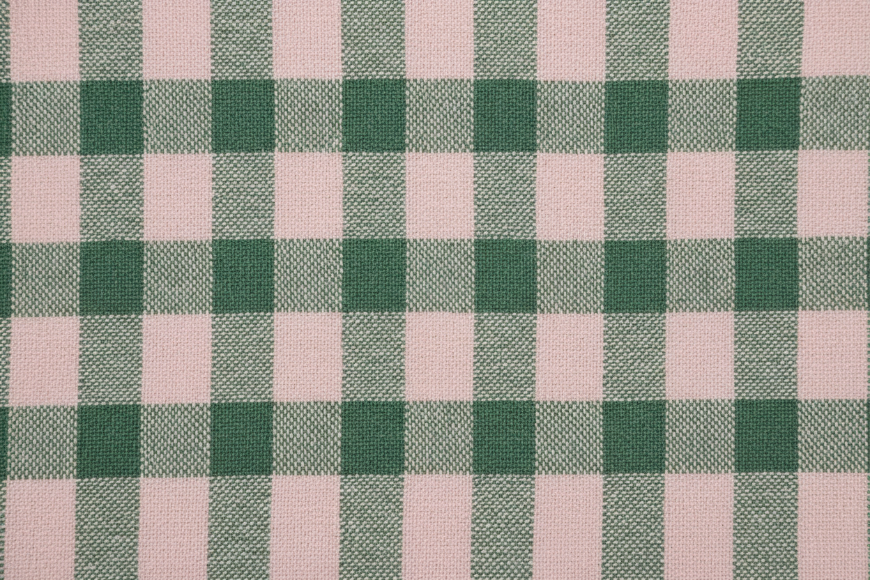 pink green gingham print
